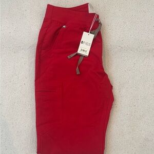 Figs Bold Red Scrub Pants
